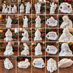 1980s Avon Nativity 9-piece porcelain set, Holy Family, wise men, angels, Vintage Christmas