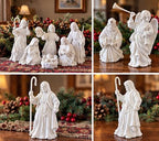 1980s Avon Nativity 9-piece porcelain set, Holy Family, wise men, angels, Vintage Christmas