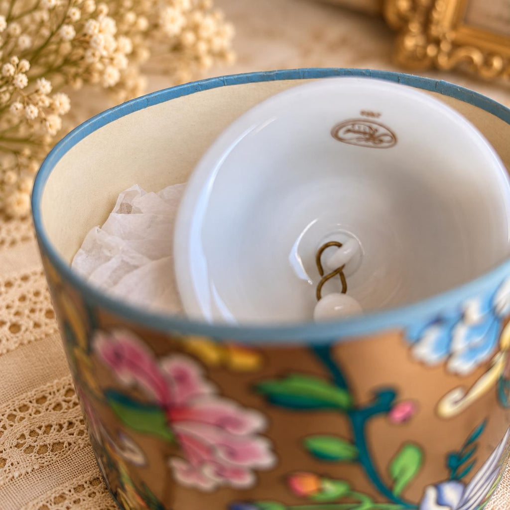 Herend hand-painted blue floral porcelain bell with gold trim, Hungary collectible