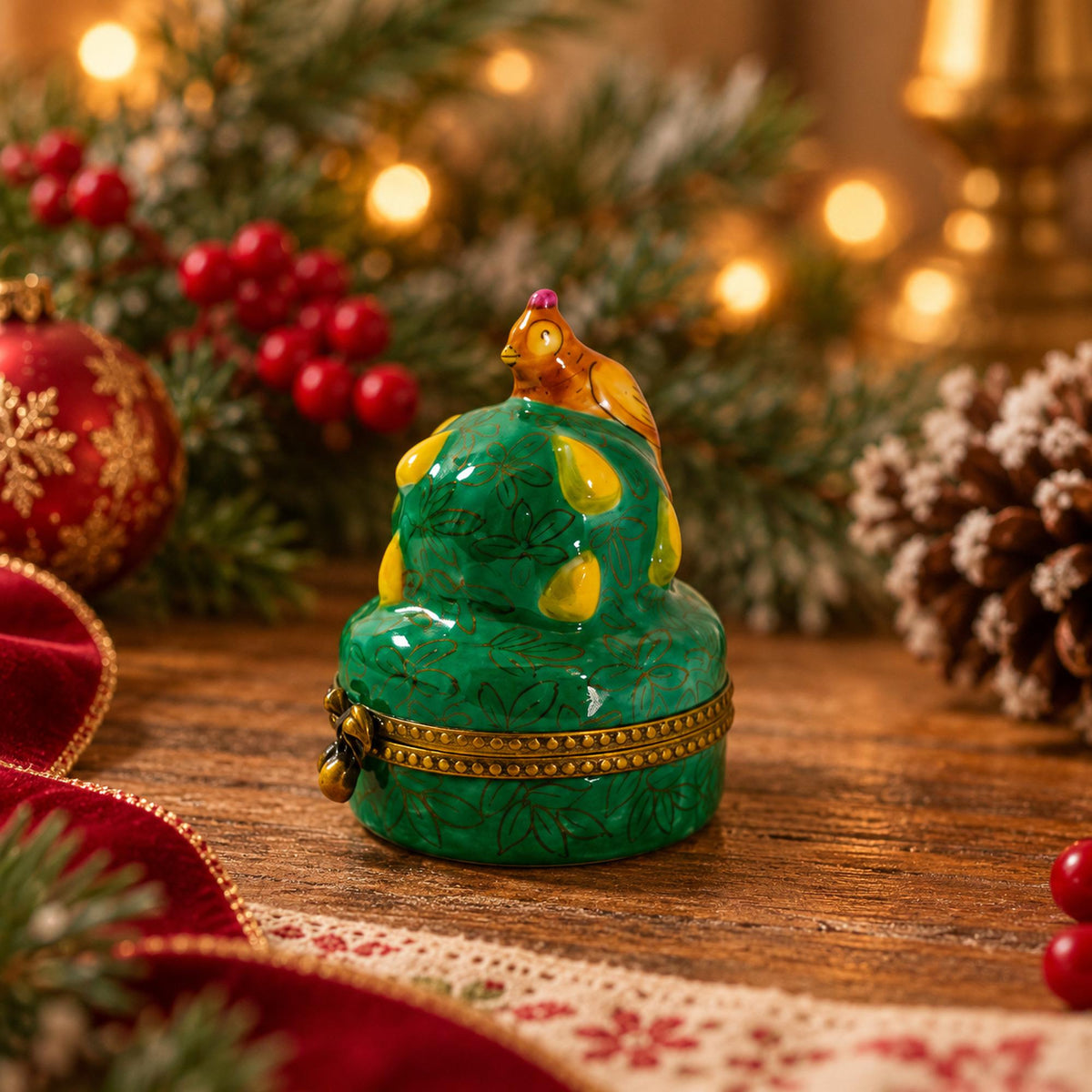 Partridge in a pear tree trinket box, 12 Days of Christmas Theme