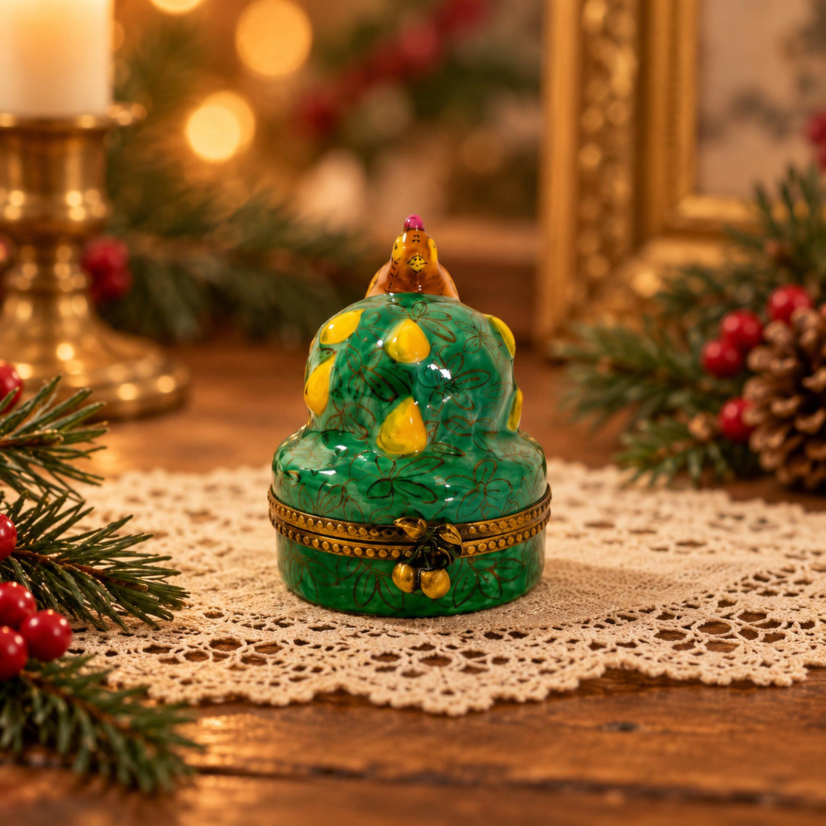 Partridge in a pear tree trinket box, 12 Days of Christmas Theme