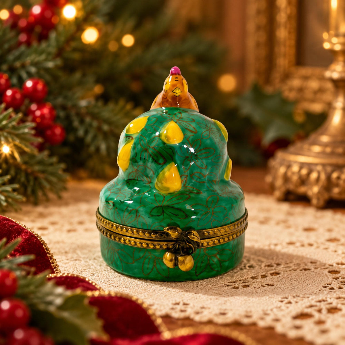 Partridge in a pear tree trinket box, 12 Days of Christmas Theme