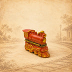 Limoges France red locomotive train trinket box