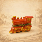 Limoges France red locomotive train trinket box