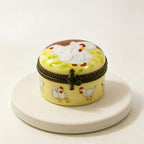 Three French Hens Limoges trinket box, 12 Days of Christmas