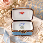 Limoges France Dents de Lait tooth fairy keepsake box, mouse and balloon porcelain trinket box