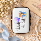 Limoges France Dents de Lait tooth fairy keepsake box, mouse and balloon porcelain trinket box
