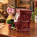 Retro ceramic piano player musical coin bank, Put Another Nickel In, Hand-painted novelty collectible