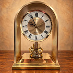 Seiko quartz anniversary mantel clock with gold-tone arch