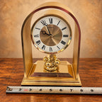 Seiko quartz anniversary mantel clock with gold-tone arch