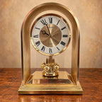 Seiko quartz anniversary mantel clock with gold-tone arch