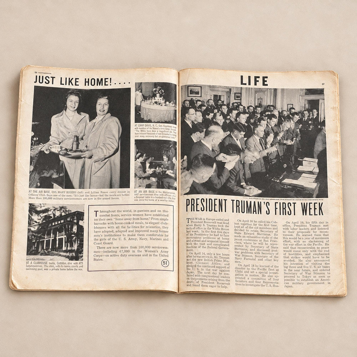 Vintage LIFE magazine April 30, 1945, Life's War Artists WWII historical issue
