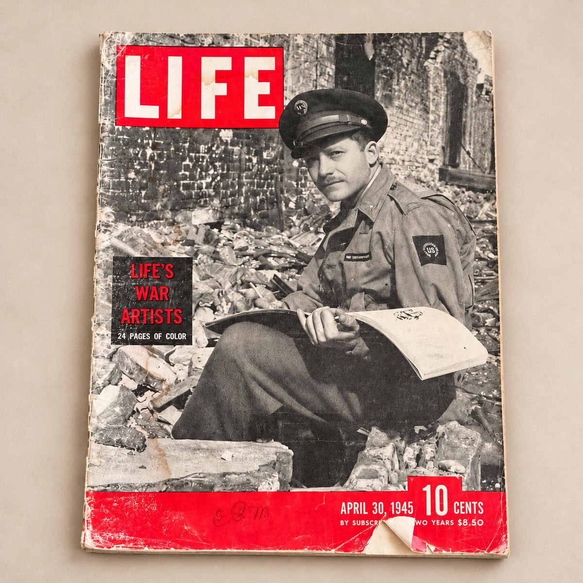 Vintage LIFE magazine April 30, 1945, Life's War Artists WWII historical issue