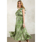 Gwen - Flutter Sleeve Print Tiered Dress