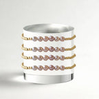 Gilded Gold Beaded Bracelets-Row, Sunstone