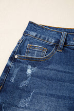Holland Hem Distressed Whiskery Shorts