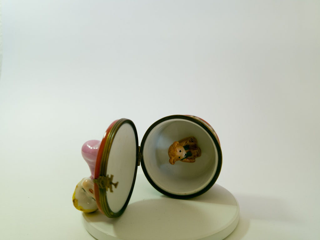 Baby Girl on Drum Limoges - LADYBIRD LAUGH