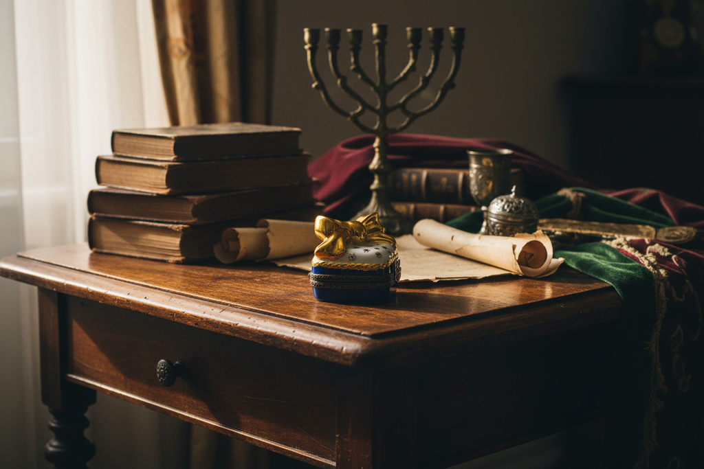 Blue and Gold Star of David Gift Limoges - LADYBIRD LAUGH