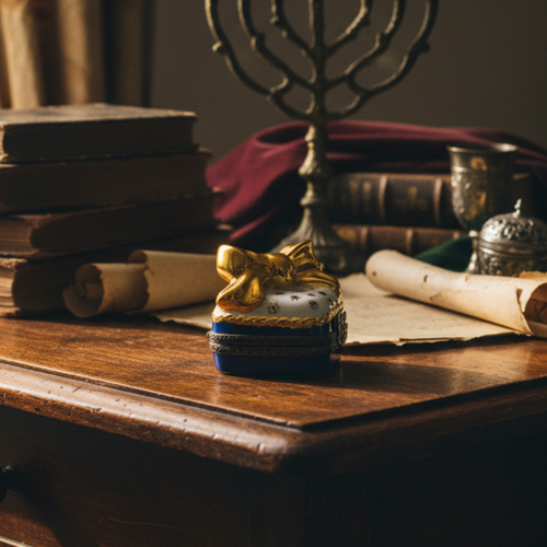 Blue and Gold Star of David Gift Limoges - LADYBIRD LAUGH