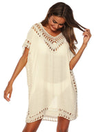 Bohemian Crochet Trim Beach Cover Up Dress - Embrace Boho Chic Style