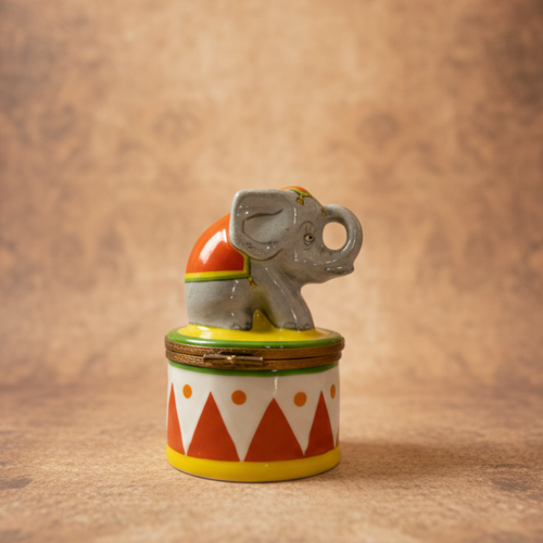 Circus Elephant on Drum Limoges - LADYBIRD LAUGH