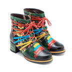 Vintage Handcrafted Patchwork Ankle Boots