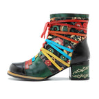 Vintage Handcrafted Patchwork Ankle Boots