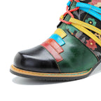 Vintage Handcrafted Patchwork Ankle Boots