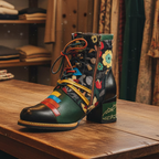 Vintage Handcrafted Patchwork Ankle Boots
