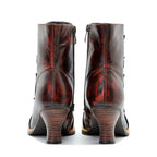 Vintage Handcrafted Mixed Leather High Heel Ankle Boots