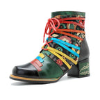 Vintage Handcrafted Patchwork Ankle Boots