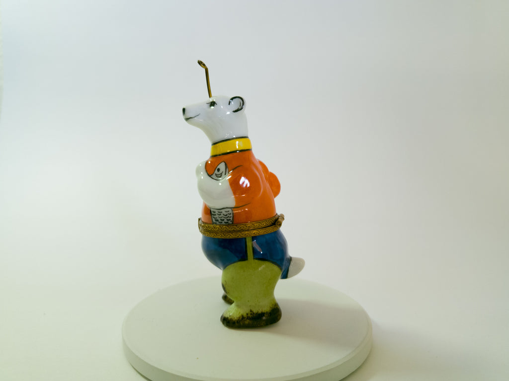 Polar Bear with Fishing Rod Limoges - LADYBIRD LAUGH