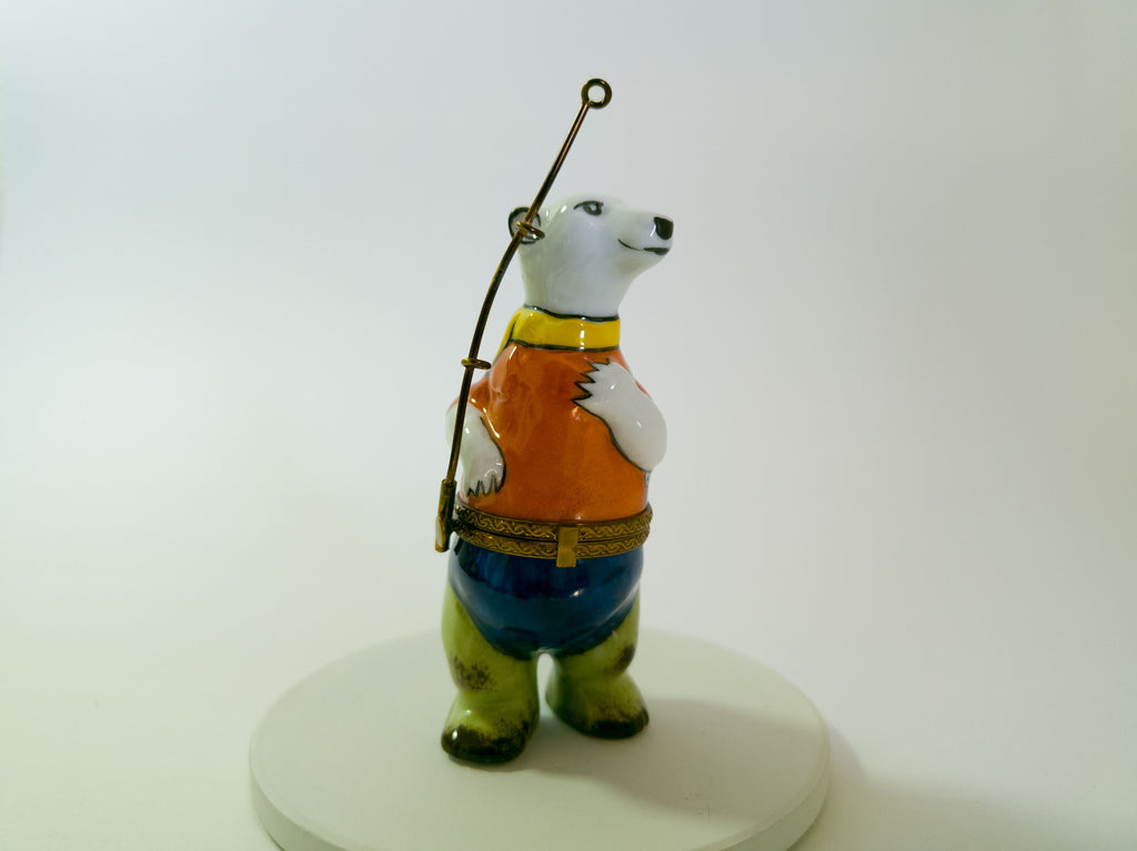 Polar Bear with Fishing Rod Limoges - LADYBIRD LAUGH