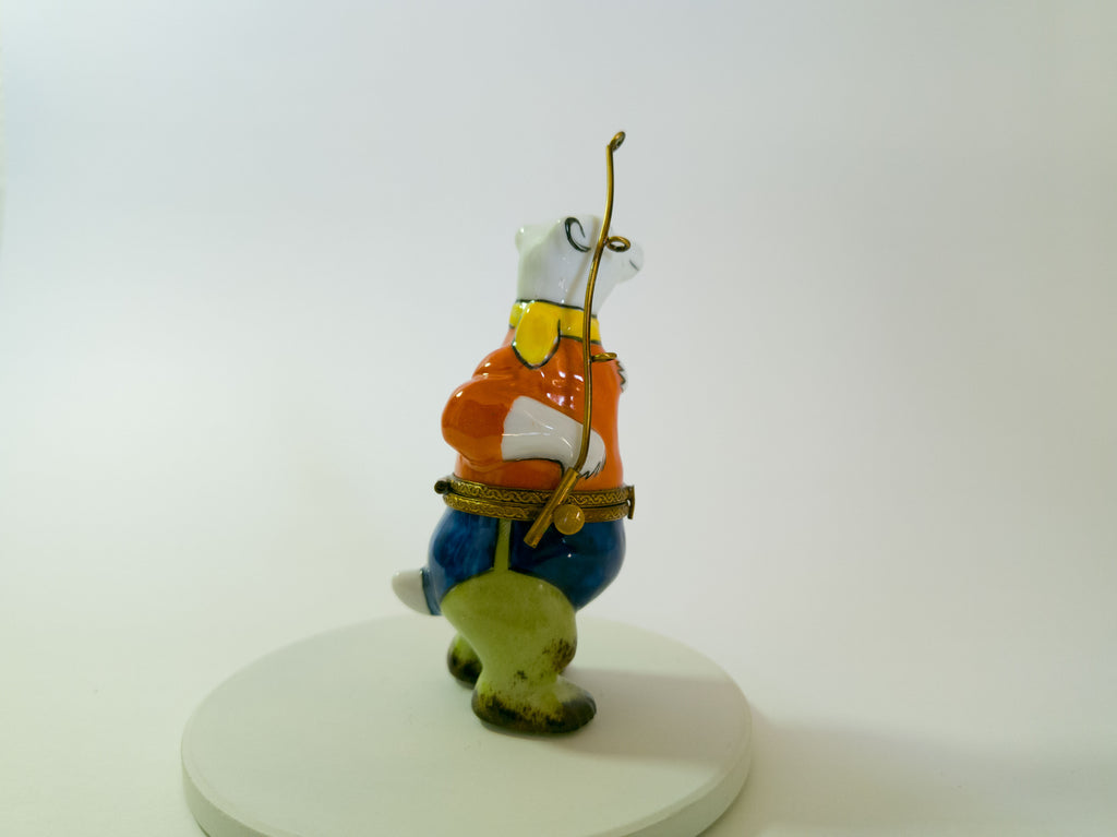 Polar Bear with Fishing Rod Limoges - LADYBIRD LAUGH
