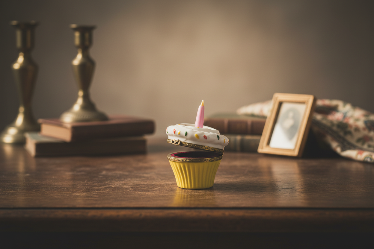 Rochard Limoges Birthday Cupcake Trinket Box - LADYBIRD LAUGH