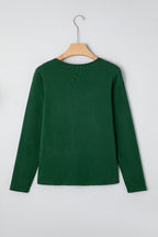 Alejandra Detail Solid Color Long Sleeve Top