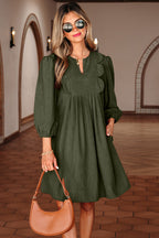 Michelle Pleated Corduroy Mini Dress