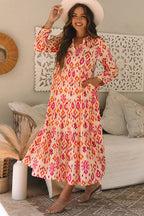 Marjorie Geometric Printed Maxi Dress