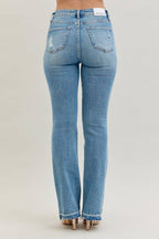 Daria - Mid Rise Destroy & Released Hem Bootcut Jeans