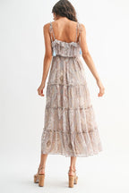 Bohemian Paisley Maxi Dress – Flowy Tiered Boho Style