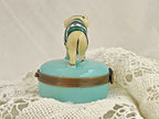 Limoges Castel France Trinket Box – "Gambler" Elephant in Green Garb - LADYBIRD LAUGH
