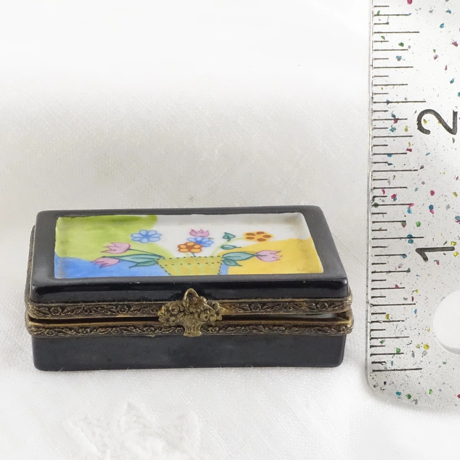 Signed Limoges Flower Puzzle Box – Peint Main, France