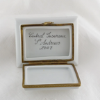 RARE Limoges Trinket Box: 18th Hole Swilcan Bridge, St Andrews with Golf Clubs - LADYBIRD LAUGH