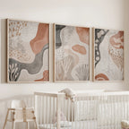 Neutral Terracotta 3 Piece Wall Art. Boho Abstract Prints
